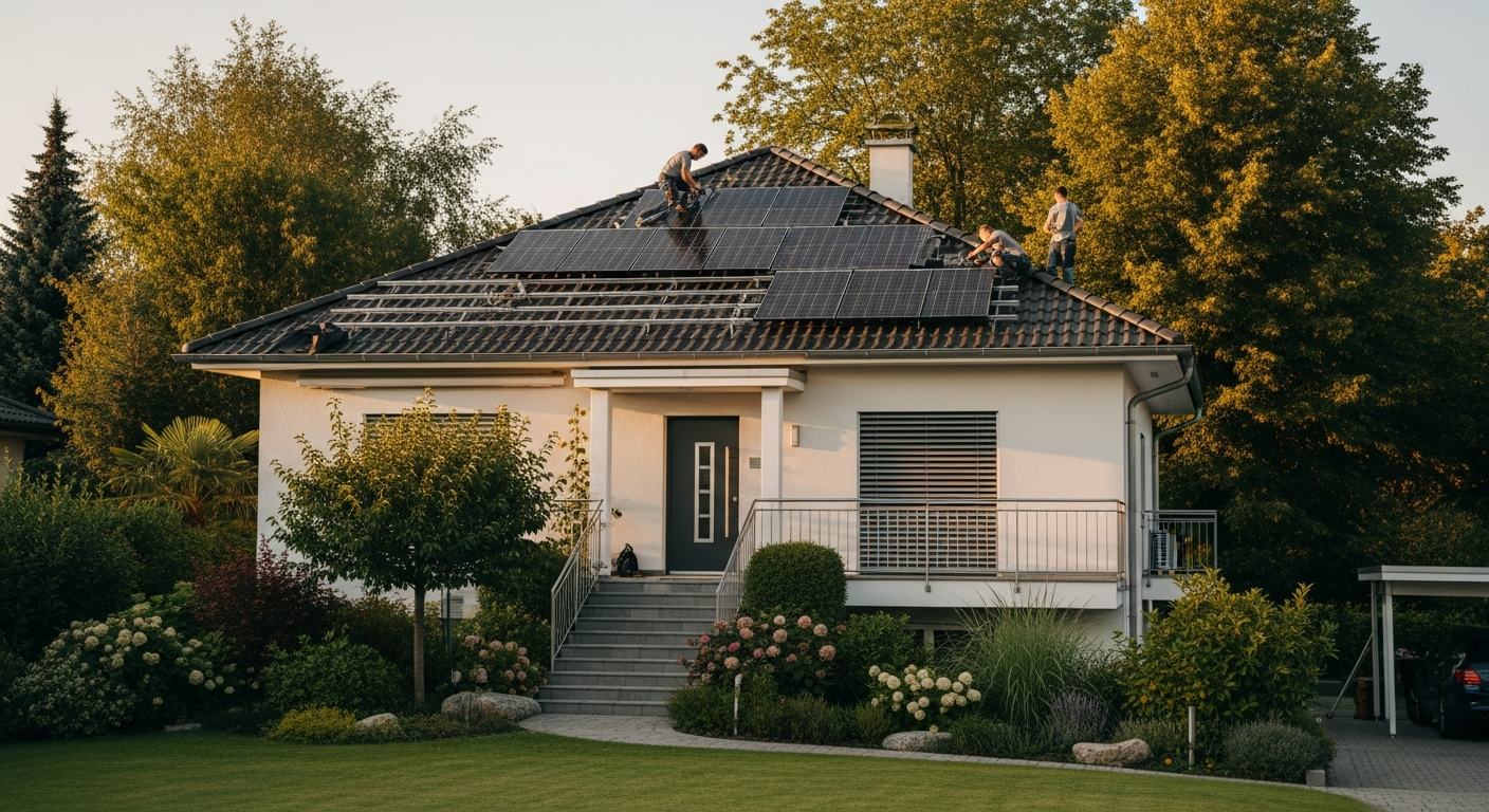 Freistehendes Einfamilienhaus in Gräfelfing mit großer Dachfläche für eine Solaranlage