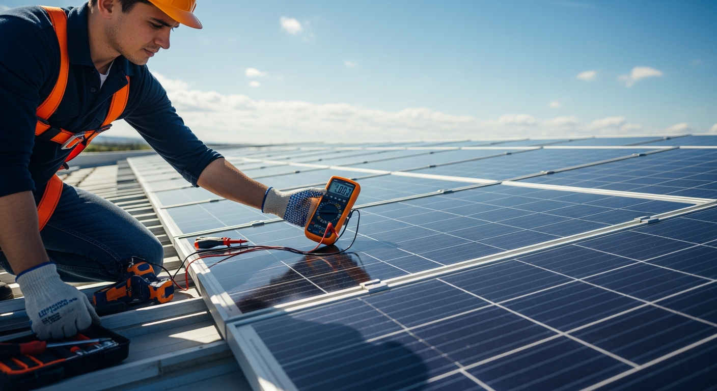 Inspektion und Wartung einer Solaranlage