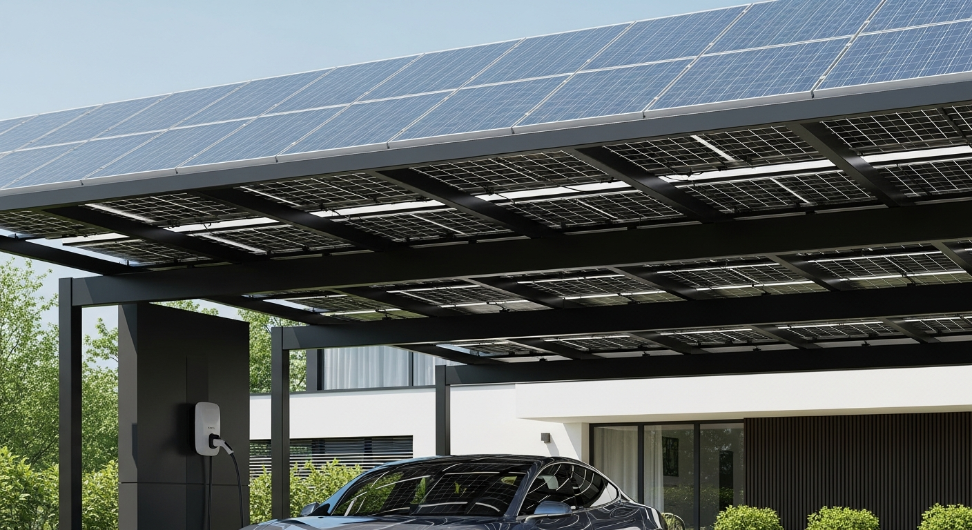 Solar-Carport mit integrierter Wallbox