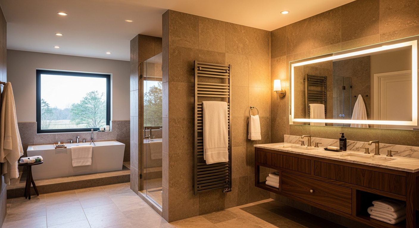 Badezimmer mit Wärmepumpen-Heizung