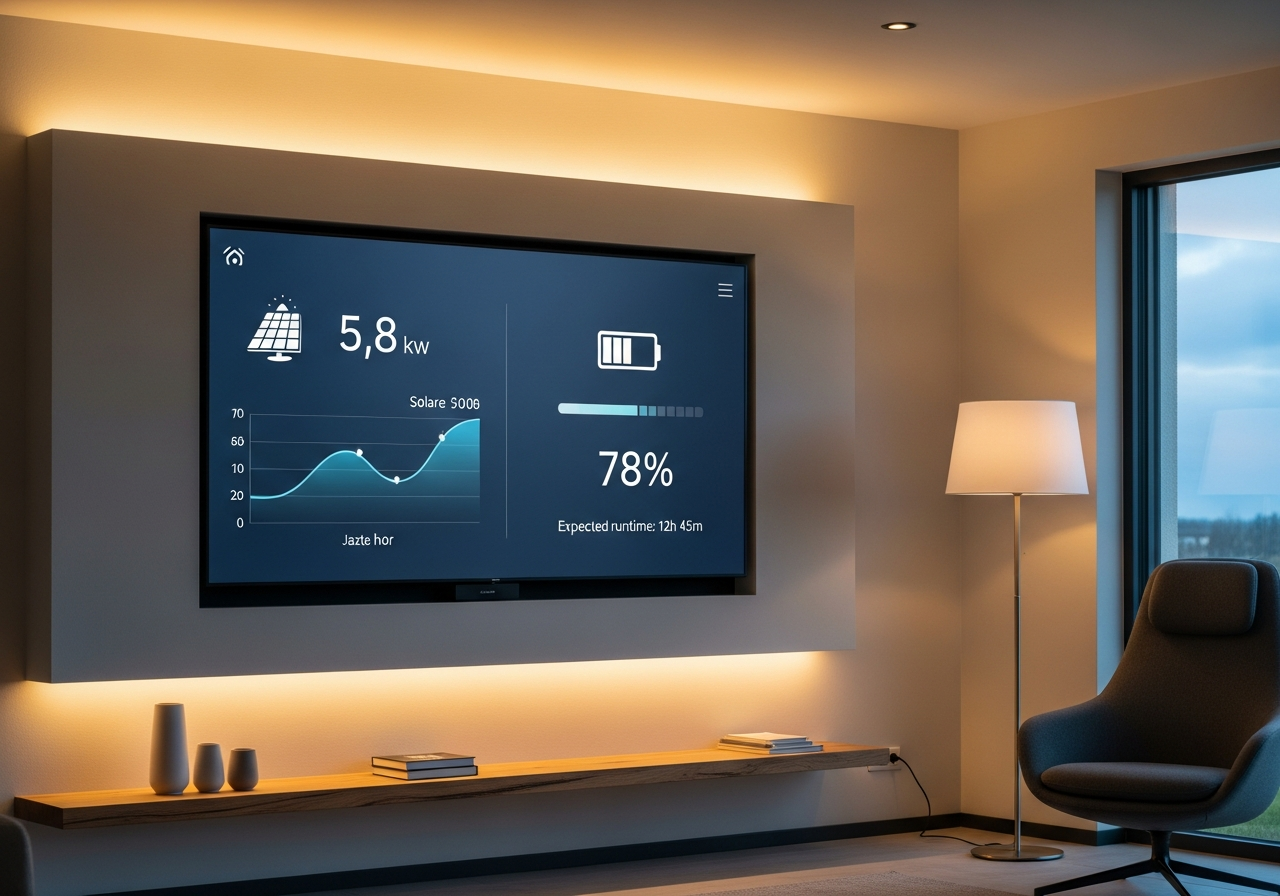 Energiemanagement-Display mit Echtzeit-Solardaten